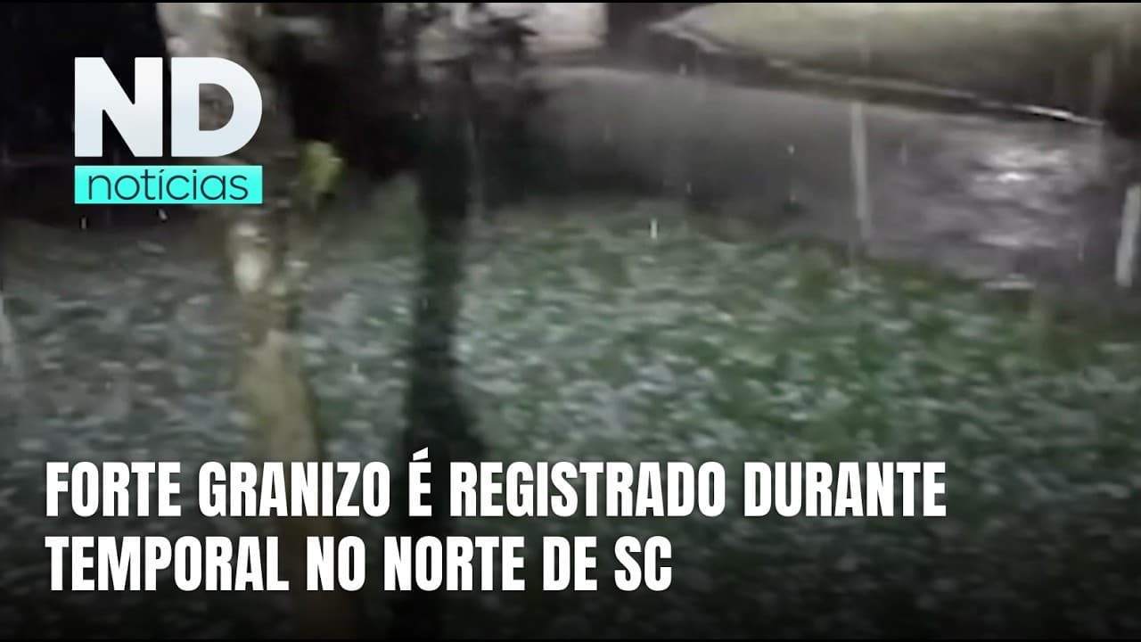 Temporal com Granizo Surpreende Moradores no Norte de SC